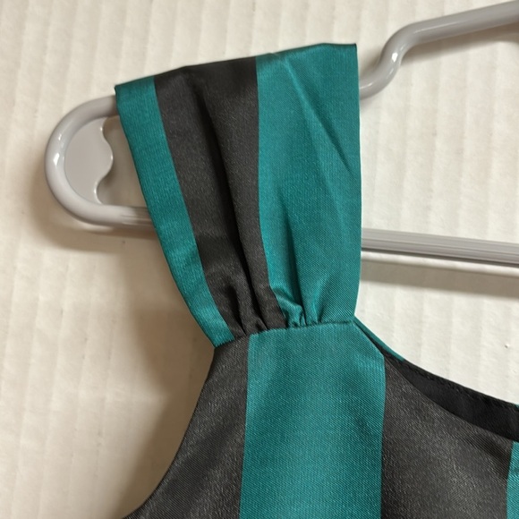 Laura Ashley London Girls Dress Green & Black Stripes Size 3T - Picture 7 of 11